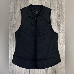 PrAna: Black & Charcoal Grey Quilted Insulated Outdoors Hiking Puffer Vest. XS